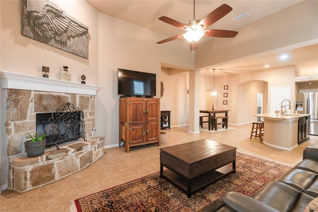5320 Grovewood Drive, McKinney, TX 75071 Gorgeous stone fireplace
