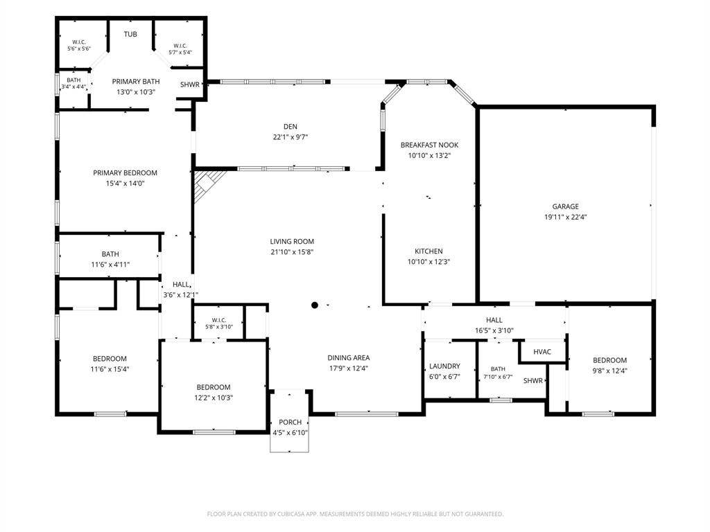 Floor plan with isolated primary, isolated secondary, and dual-sink vanity shared by 3rd & 4th bedrooms.