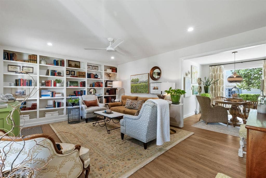 1105 N Waddill Street, McKinney, TX 75069 Lovely custom built in shelving, wood flooring, spacious open feel!