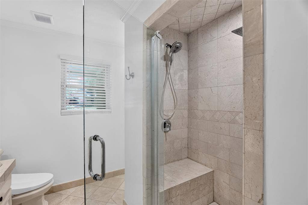 3230 Camelot Drive, Dallas, TX 75229 View of primary bath oversized shower enclosure. Bathrooms was freshly painted August 2026