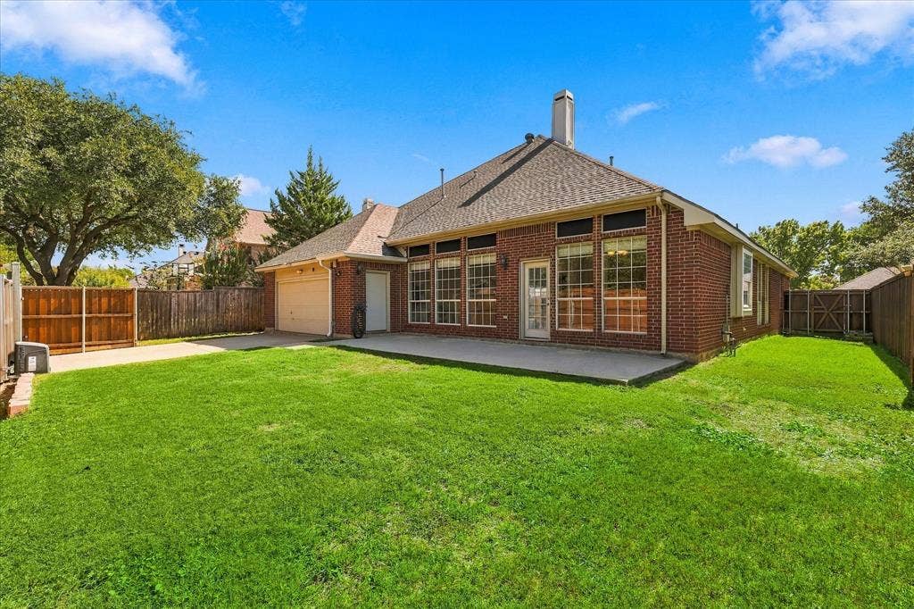 Backyard is enclosed with electric fence and patio ready for your gatherings.