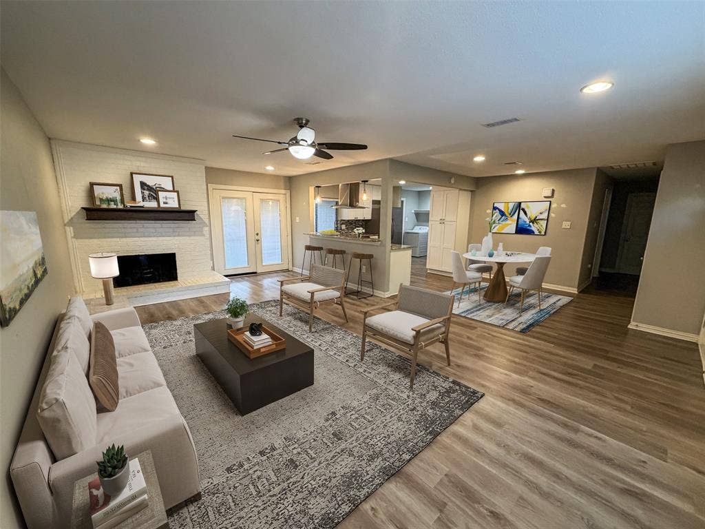 5130 Gallahad Drive, Garland, TX 75044 Virtually staged living room.