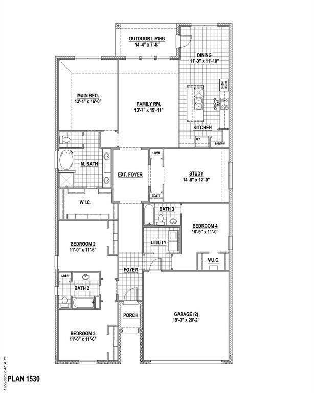 740 Red Cedar Road, Haslet, TX 76052 Floor plan