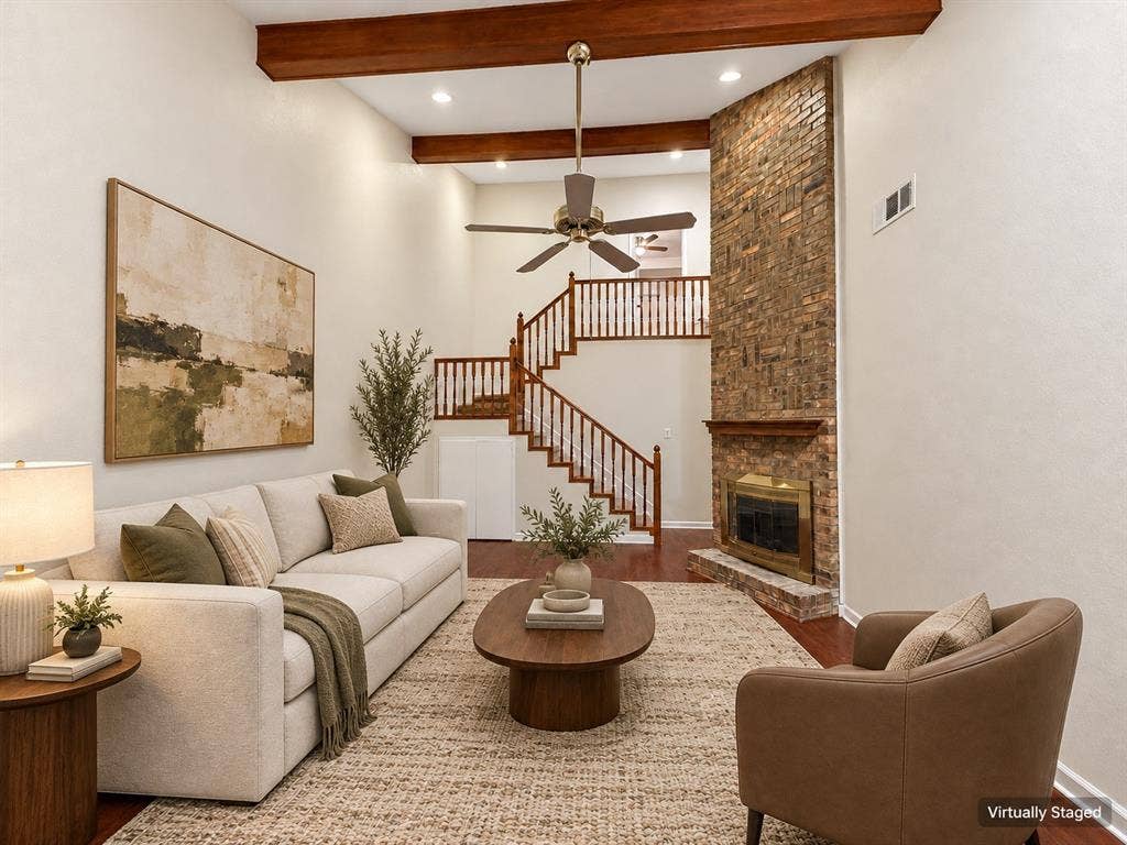 219 Mccarley Place, McKinney, TX 75071 Living Room - Virtually staged