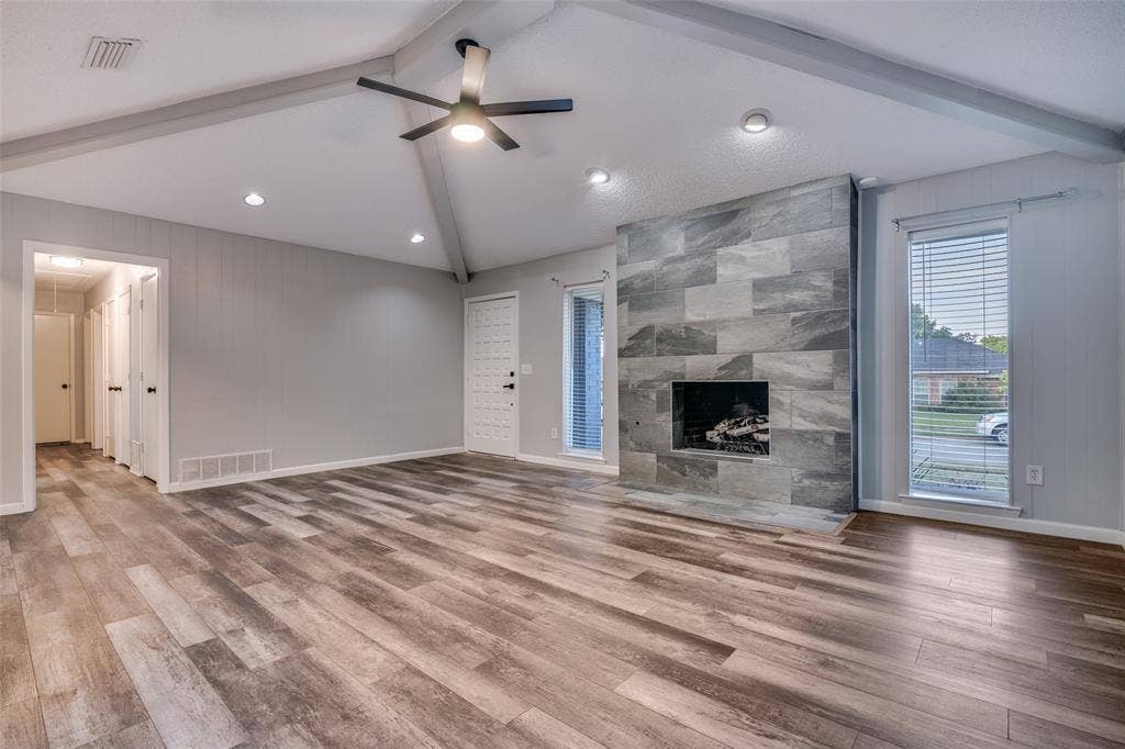 411 Fireside Drive, Richardson, TX 75081 Main Living Area with Custom Gas Fireplace