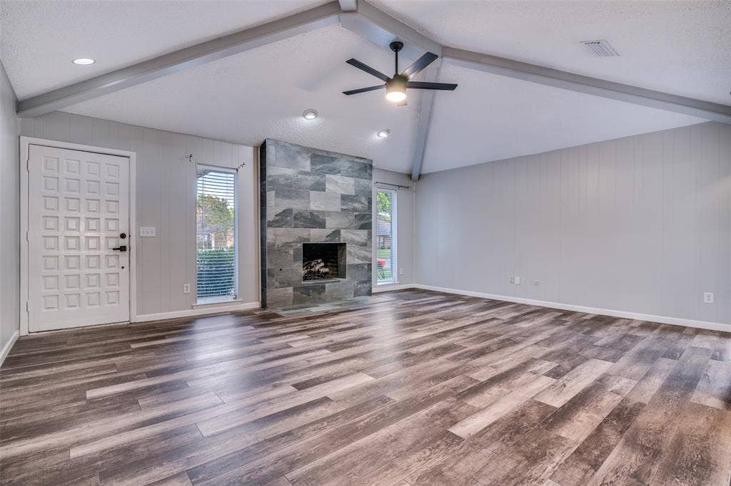 411 Fireside Drive, Richardson, TX 75081 Main Living Area with Custom Gas Fireplace