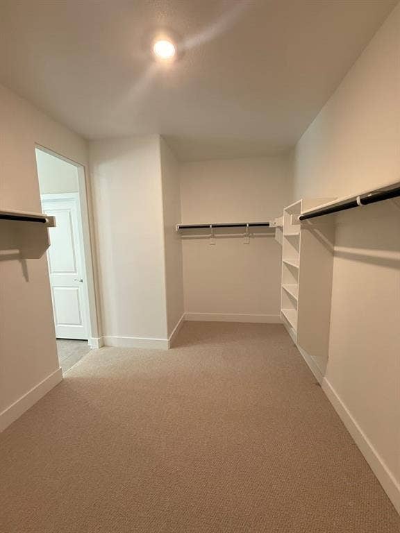1313 Winters Way, Princeton, TX 75071 Walk-in closet featuring neutral carpeting, built-in shelving, and dual hanging rods
