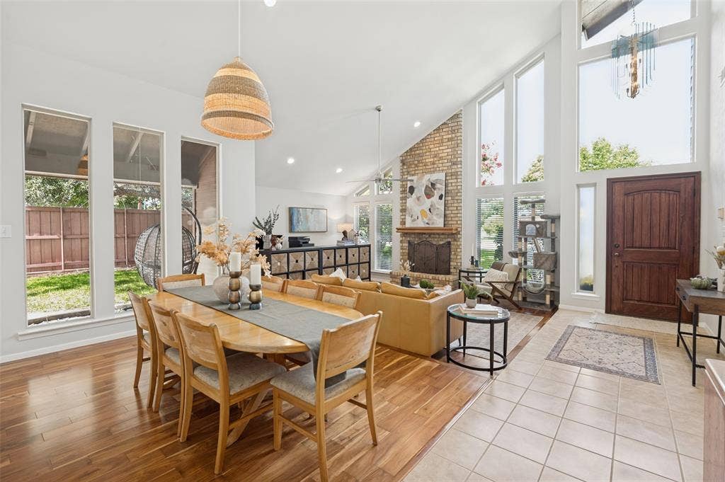 Dining and formal living rooms, vaulted ceiling, and lots of natural light from all the windows