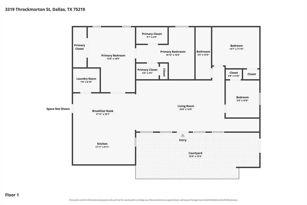 room sizes to be verified by buyer/buyer agent