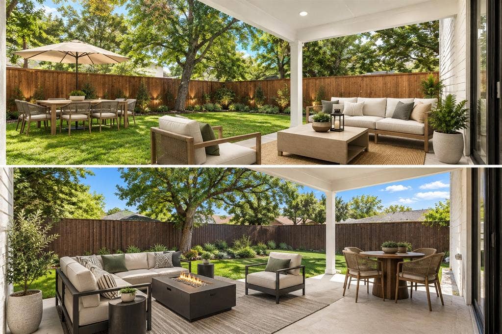 617 Parkview Avenue, Dallas, TX 75223 virtually staged covered patio