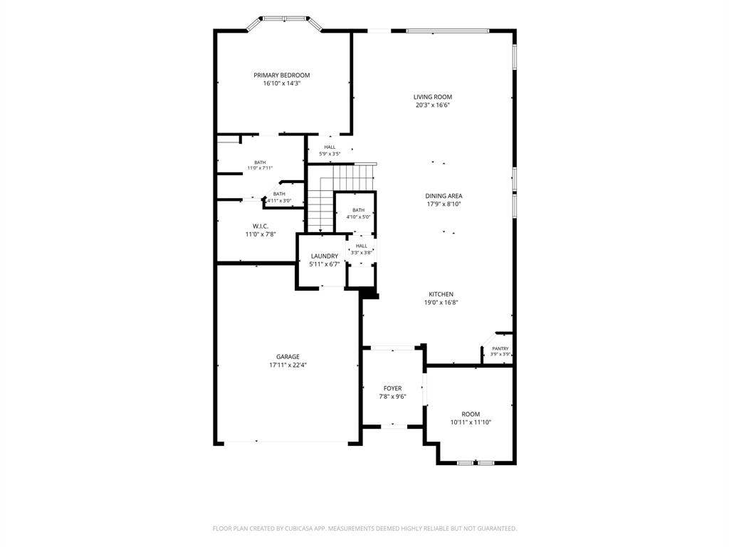 808 Goldenrod Lane, Princeton, TX 75407 First-floor plan with dimensions
