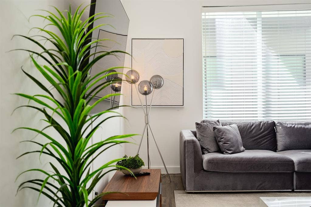 1502 Bennett Avenue, #106, Dallas, TX 75206 Neutral wall palette with wood-finish flooring and horizontal window blinds