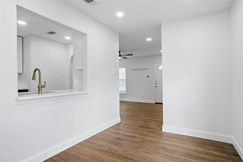 10430 Desdemona Drive, Dallas, TX 75228 Dining room with open window to kitchen