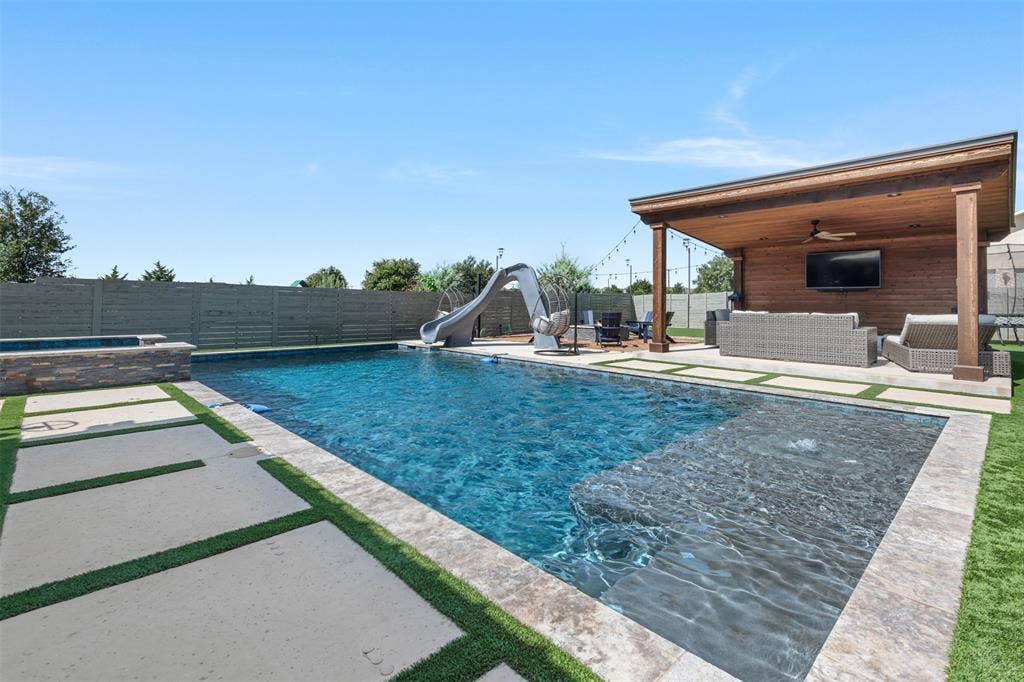 Sparkling Pool with Slide