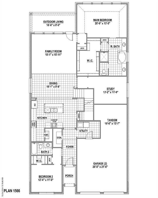 11720 Wildwood Street, Justin, TX 76247 1st level floor plan