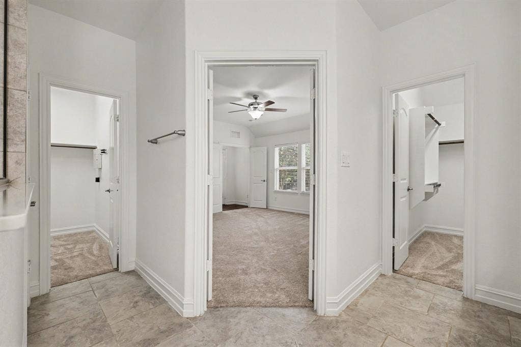 6706 Rutledge Court, Garland, TX 75044 Inside primary bath, to the left is one closet, separate water closet and to right the other walk in closet!