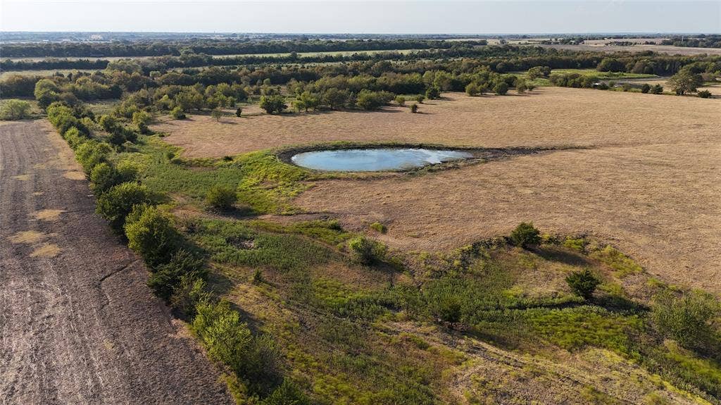 Expansive acreage featuring a natural pond, native grasses, and mature tree lines