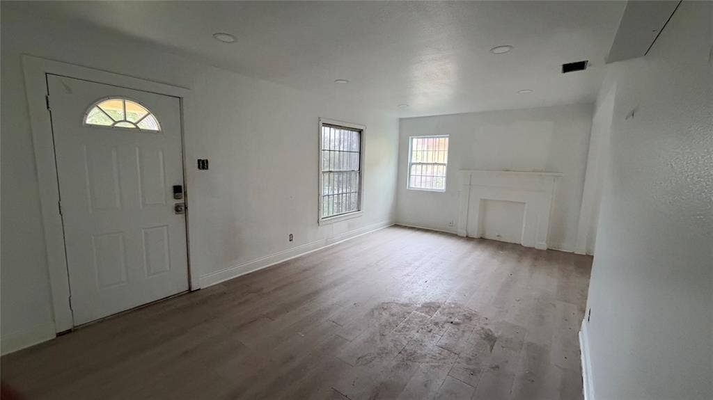 View of front entry and living room