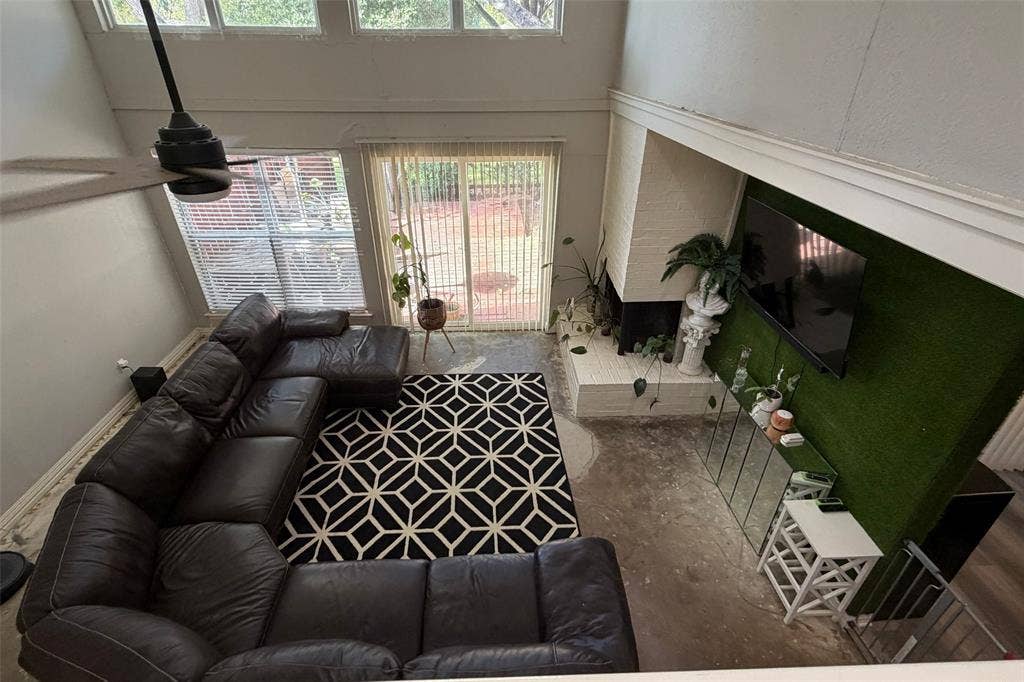 Living Room View from Stairs to Second Level
