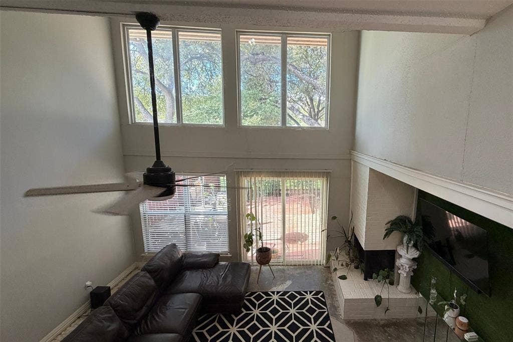 Living Room View from Stairs to Second Level - Check out those wonderful windows!
