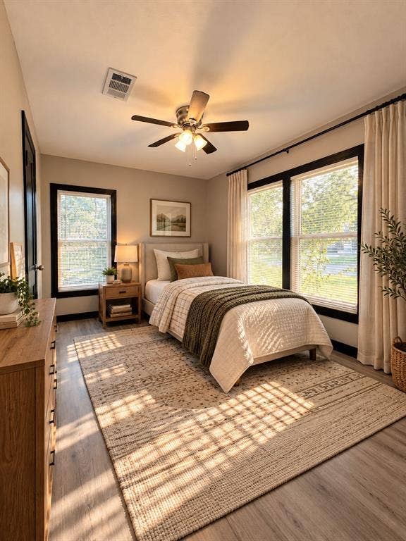 1817 N Alexander Street, Sherman, TX 75092 Virtually staged to demonstrate a cozy and functional bedroom layout.