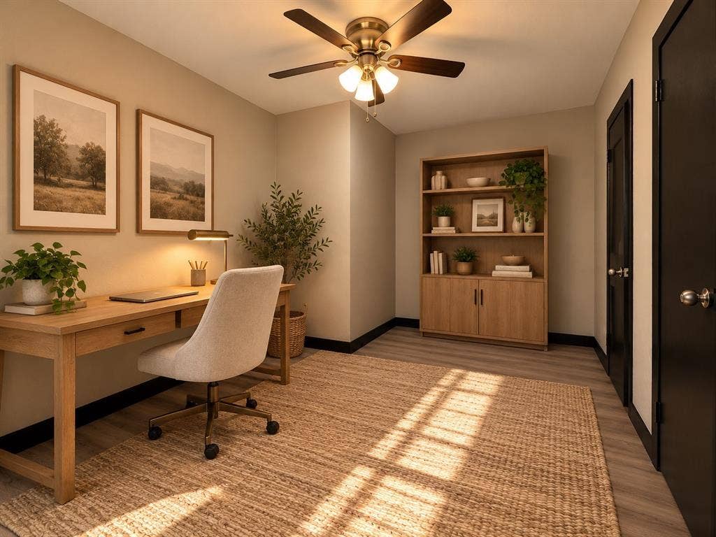 1817 N Alexander Street, Sherman, TX 75092 Virtually staged to illustrate a functional and inviting home workspace.