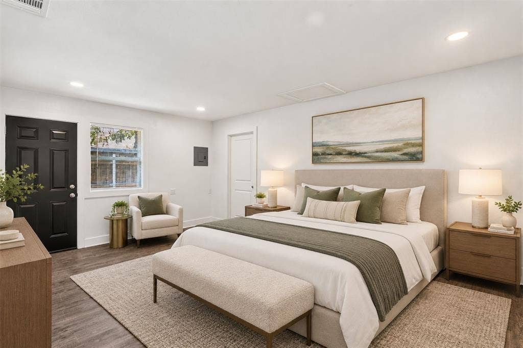Garage Conversion. Virtual staging. The home is vacant