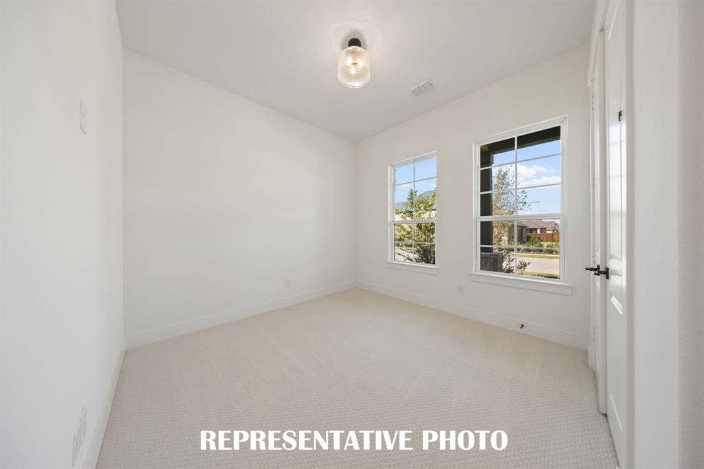 You'll find nicely sized secondary bedrooms in our Cathy floor plan.  REPRESENTATIVE PHOTO