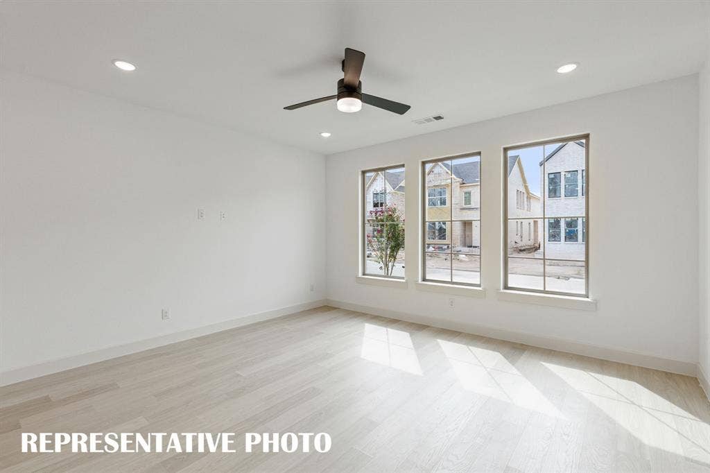 621 Taylor Parkway, Celina, TX 75009 Your new family room if flooded with natural light from a wall of windows. REPRESENTATIVE PHOTO