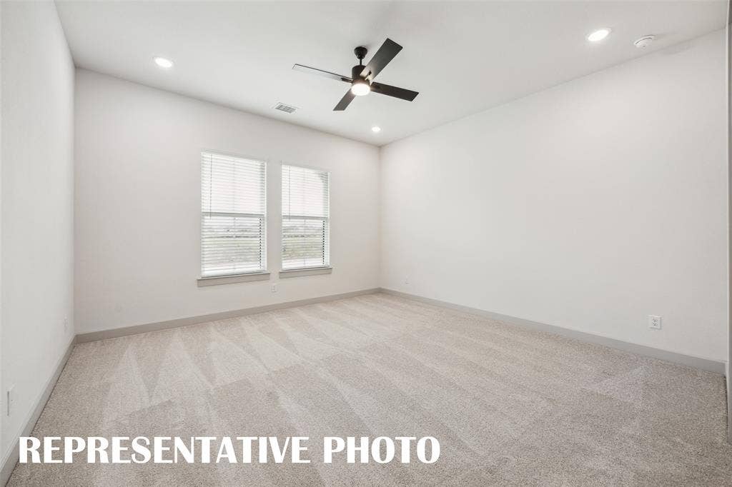 Your spacious new owner's bedroom is the perfect place to relax and unwind at the end of the day.  REPRESENTATIVE PHOTO