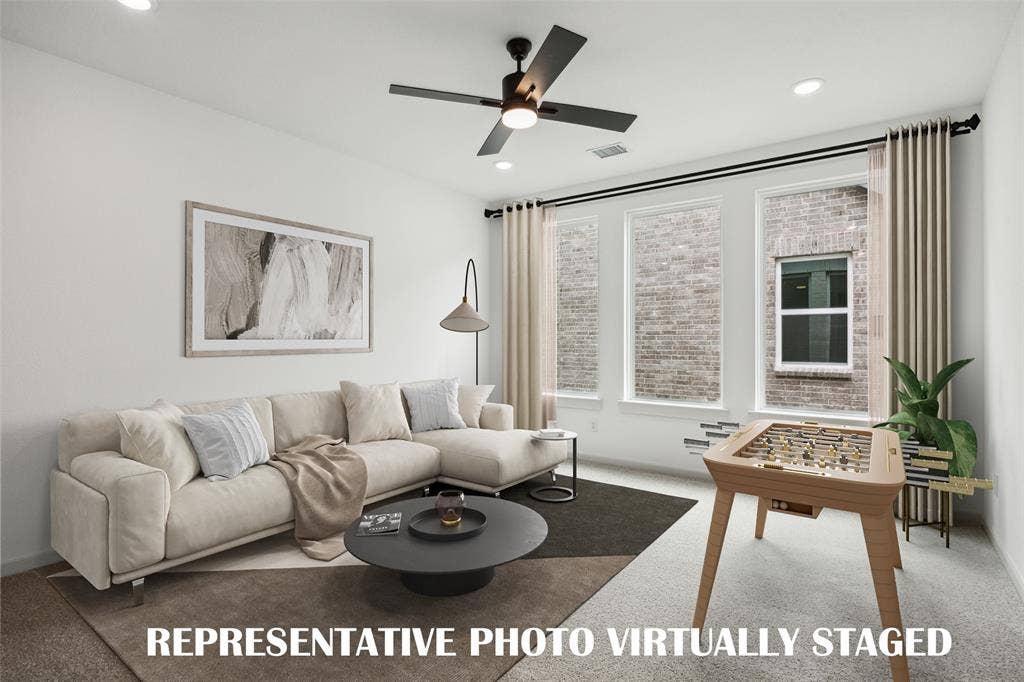 1144 Hyssop Drive, Celina, TX 75009 The family fun time never ends in this light filled family room! REPRESENTATIVE PHOTO VIRTUALLY STAGED