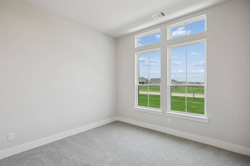 151 Quiet Waters Way, Waxahachie, TX 75165 Neutral interior room featuring plush carpeting, expansive floor-to-ceiling windows, and divided-light transoms