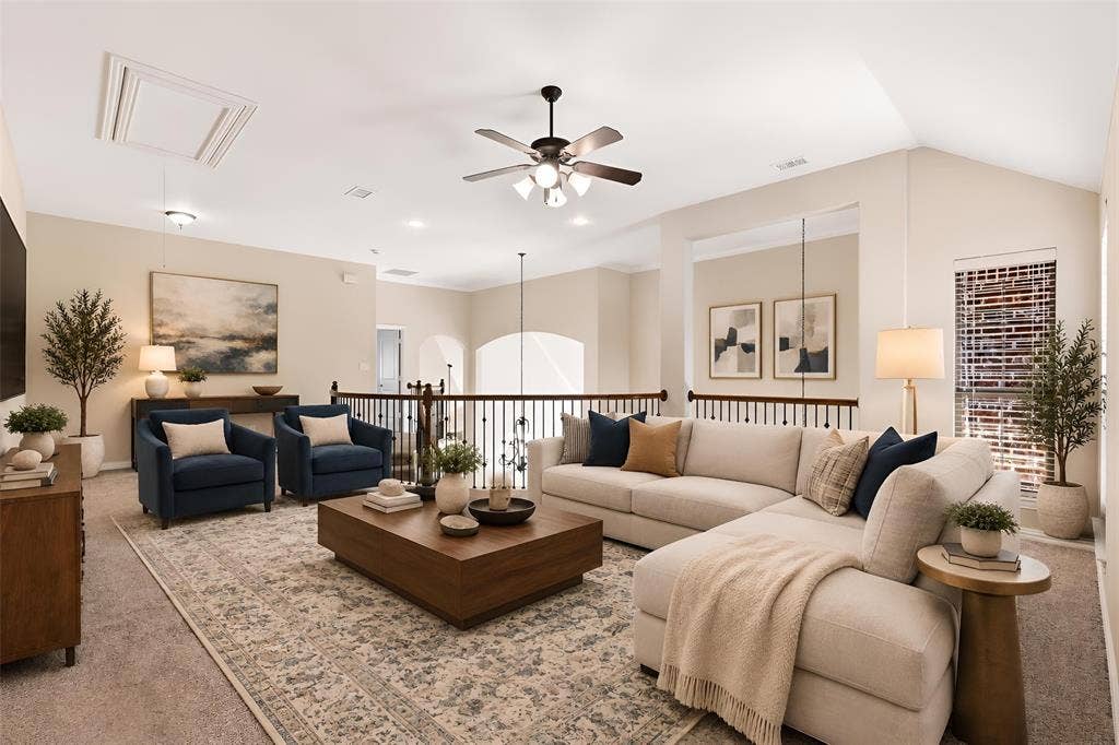 7710 Keith Lane, Sachse, TX 75048 Virtually staged upstairs gameroom/loft
