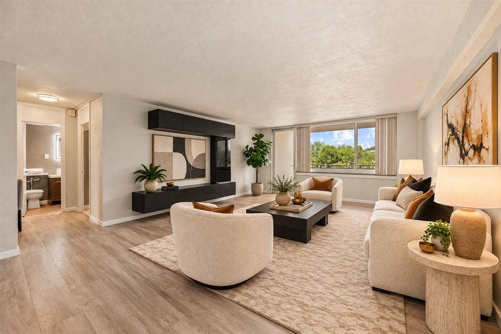 3883 Turtle Creek Boulevard, #317, Dallas, TX 75219 Living Room | Virtually Staged