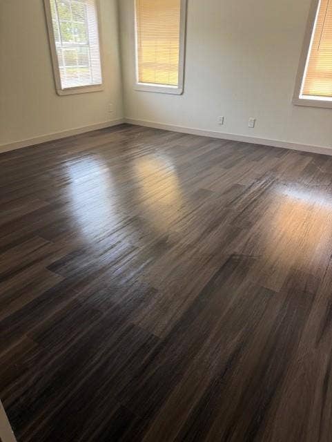 1613 Campbell Street, #A, Commerce, TX 75428 Wood-finish flooring, neutral wall tones, and multiple windows with integrated blinds