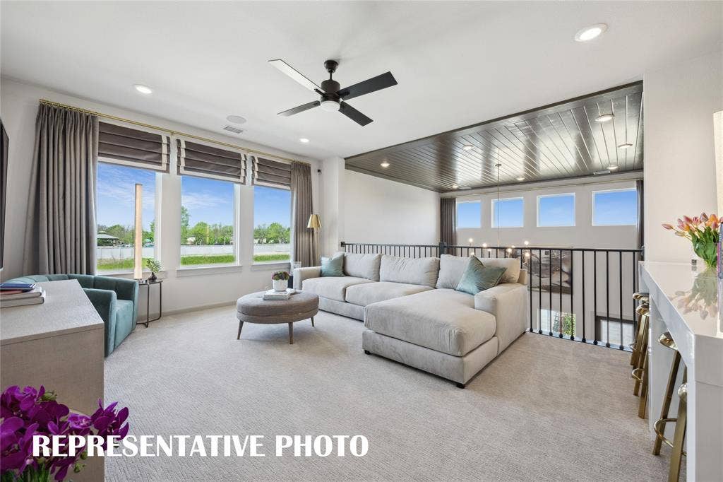 1812 Vetiver Glow Drive, Celina, TX 75009 Open, light, bright and airy, the entire family will love entertaining in this over the top game room! REPRESENTATIVE PHOTO