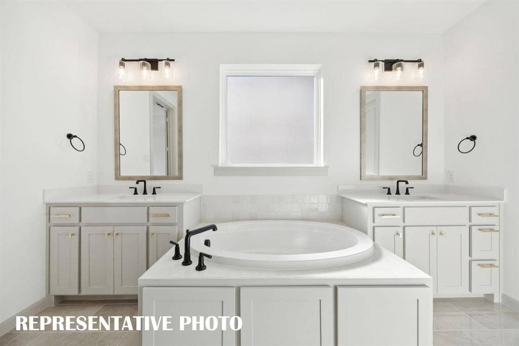 1401 Mistflower Lane, Celina, TX 75009 You'll enjoy ample room for two in this lovely owner's bath. REPRESENTATIVE PHOTO
