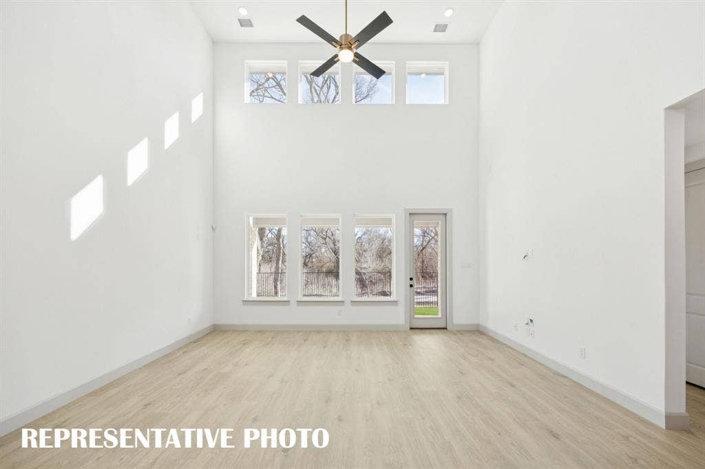 1401 Mistflower Lane, Celina, TX 75009 Your new family room is flooded with natural light from a double stacked wall of windows! REPRESENTATIVE PHOTO