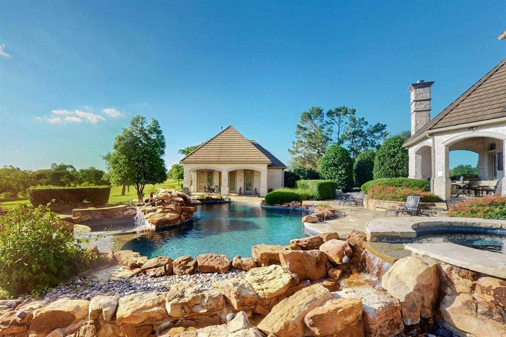 12425 Fm 740, Forney, TX 75126 Private Backyard to Live For. Pool, Spa, Covered Back Patio with Outdoor Kitchen. Basketball Court and MILES od scenic views!