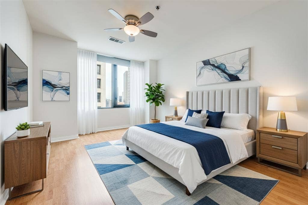 1200 Main Street, #1908, Dallas, TX 75202 Primary Bedroom - Virtually Staged