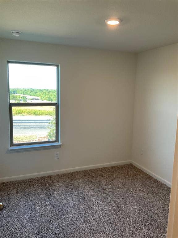 325 Stone Court, Princeton, TX 75407 Neutral wall tones, carpeted flooring, and recessed ceiling lighting with a window providing exterior landscape visibility