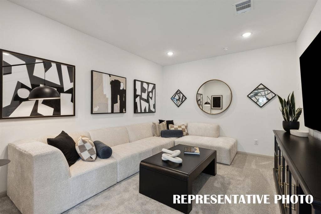 333 Walker Parkway, Celina, TX 75009 Whether it's family movie night or big game day parties, everyone will love getting together in this great media room! REPRESENTATIVE PHOTO