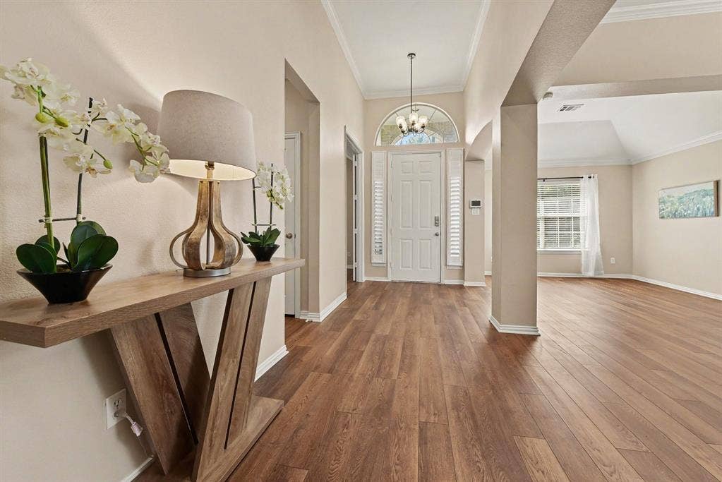 401 Stonebridge Circle, Allen, TX 75013 Front foyer and living room