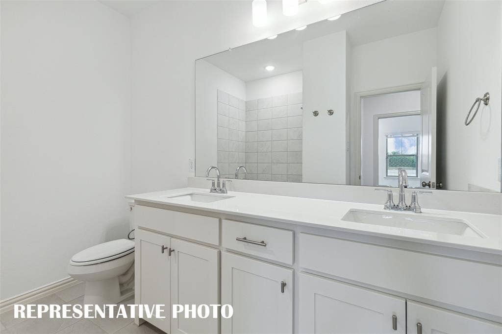 4767 Lunker Street, McKinney, TX 75071 Guests will enjoy their own vanity space in this thoughtfully designed guest bath. REPRESENTATIVE PHOTO