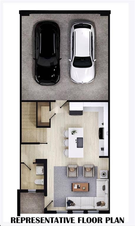 3568 Maplecrest Lane, Plano, TX 75074 First level featuring 2 car garage, kitchen and main living area.