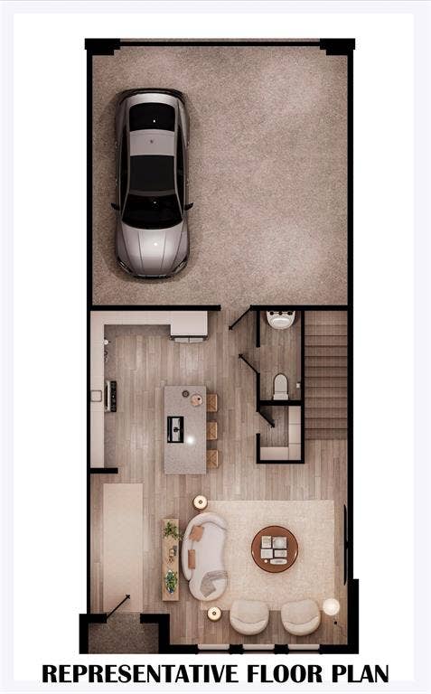 3576 Maplecrest Lane, Plano, TX 75074 First floor featuring 2 car garage, kitchen, main living area and half bath.