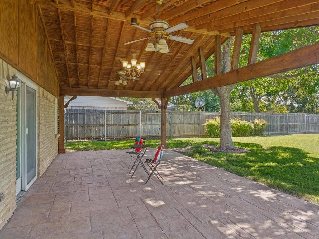 2912 Linden Lea, Irving, TX 75061 Huge TEXAS size PATIO w/ fans lighting & roll down shades