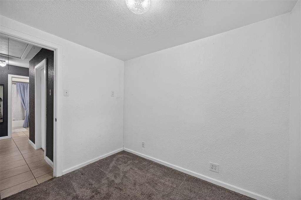 113 Dove Avenue, Red Oak, TX 75154 Neutral wall paint with textured finish, plush carpeting, and flush-mount ceiling lighting