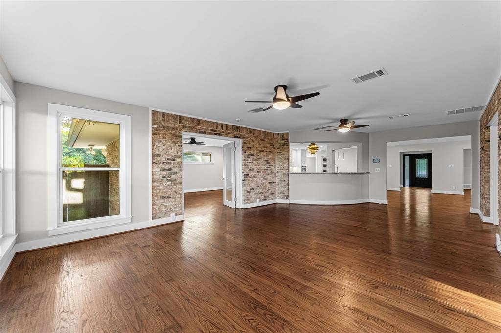 9656 Ravensway Drive, Dallas, TX 75238 Looking from the back of the house you can see all the way to the front thanks to the open concept layout