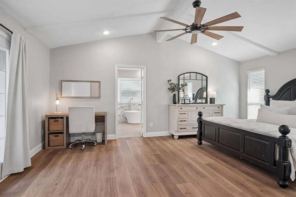 218 High Brook Drive, Richardson, TX 75080 Retreat to the primary bedroom with a TX-sized luxury ensuite bath.